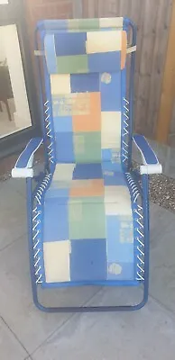 Lafuma RSX Reclining Garden Chair Blue Motorhome Caravan • £59.99