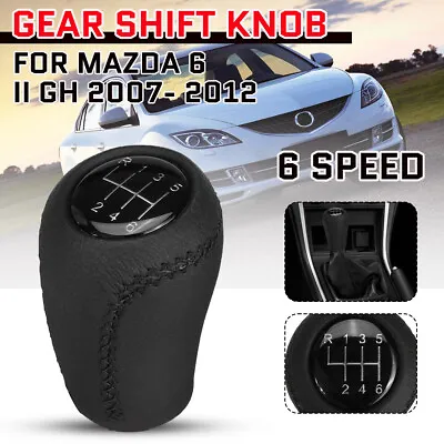 6 Speed Manual Gear Shift Knob Shifter PU Leather For Mazda 6 II GH 2007- 2012 • $19.68