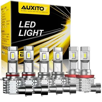 AUXITO 9005/9006/H11 LED Headlight Conversion Kit High+Low Beam+Fog Light 6500K • $19.99