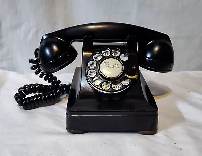 Vintage Bell System Western Electric Phone Black Rotary F1 Desk Top Telephone • $59.99