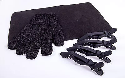 Heat Protection Hair Glove Heat Proof Mat  & 4 X Cloud 9 Clips For GHD & Others • £7.99