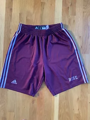 Adidas Mens Basketball Athletic Shorts Size XLarge Maroon White Stripe  Rise  • $6.99