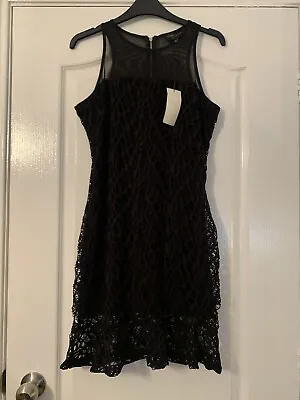 BNWT Abbey Clancy Matalan Black Lace & Sheer Party Prom /Cocktail Dress RRP £40 • £14.99