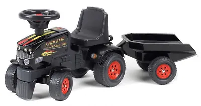 Falk 1085b Black Tractor And Trailer Ride On Tractor Ride-on Tractors Toy 1 Yr+ • £39.99
