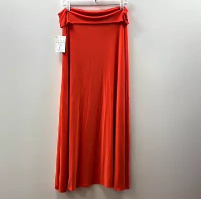 NWT LuLaRoe Women's Orange Elastic Waist Pull On Casual Maxi Skirt Size XL • $10