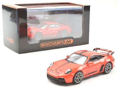 Minichamps 64 Lava Orange Porsche 992 911 GT3 1:64 Scale Diecast Car 643061004 • $20.99