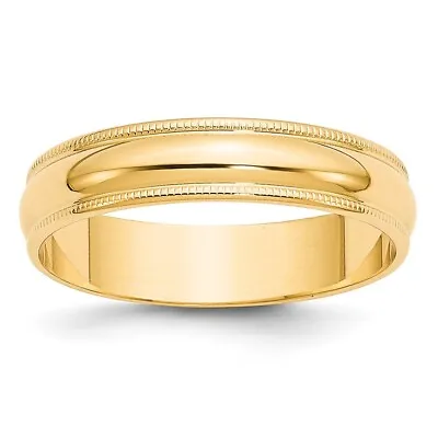 10k Yellow Gold 5mm Milgrain Round Wedding Band Ring For Men Size 10.5 • $340