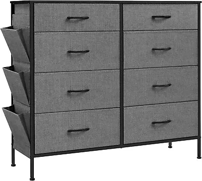 SONGMICS Chest Of Drawers For Bedroom 8 Fabric Drawers With Side Pockets • £34.99