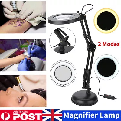 5X Desk Table Top Magnifying Glass Beauty Nail Salon Tattoo Magnifier Lamp Kit • £14.94