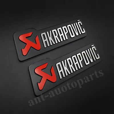 2pcs Metal AKRAPOVIC Exhaust Heat Resistant Foil Auto Emblem Badge Decal Sticker • $19.90