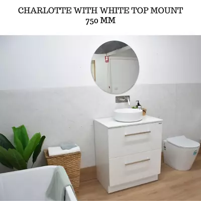 Bathroom Vanity Cabinet Unit 750 MM Engineered Stone Ceramic Basin Freestanding  • $599