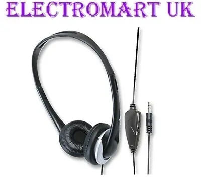 Mono Stereo  Tv Television Headphones Long Lead 5m Cable In Line Volume Control • £11.90