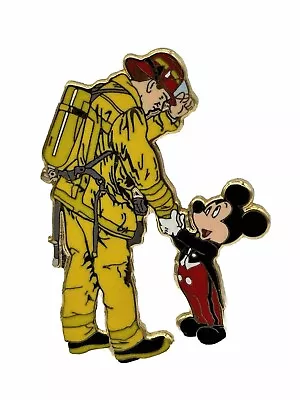 2008 Disney Parks Mickey Mouse Says Thanks Shakes Hands Firefighter Fireman Pin • $14.99