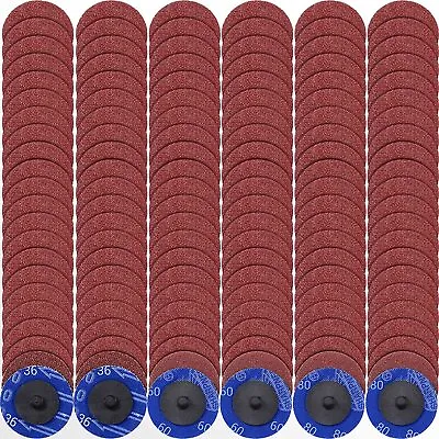 50PCS 2 Inch Aluminum Oxide Roll Lock Sanding Discs 36-240 Grit Die Grinder Pads • $17.99