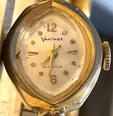 Vtg Vantage 21 Jewels Manual Wrist Watch - Base Metel Bezel St Steel Back • $24.95