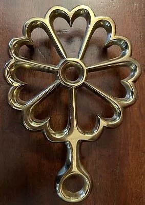 Vintage Brass Virginia Metal Crafters Sturbridge Village Heart Trivet • $9.99