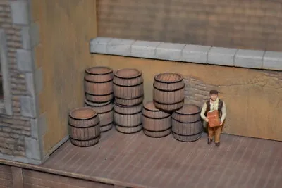 Produits MP Large Wood Barrels HO Scale 15 Pcs HOn3 1/72 Diorama Barils # H045 • $7.26