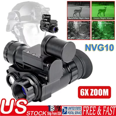 NVG10 1080P HD WiFi Night Vision Goggles 6X Digital Zoom Head Mount Monoculars • $298.22