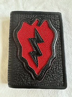 Shark Skin Leather Bifold Wallet Red Stingray Scholfield Barracks 25th Infantry • $130