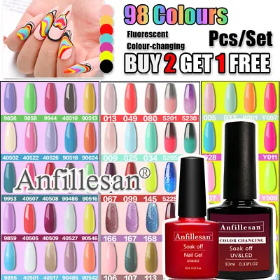 Anfillesan Fluorescent Gel Nail Polish UV Colour-changing Nail Varnish Top Coat • $54.99