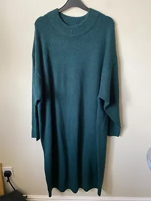 Monki Oversized Jumper Dress XL Soft Cosy Green Midi • $16.41