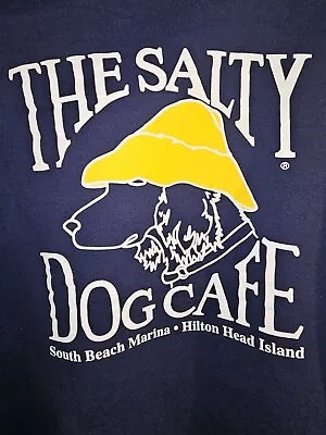 The Salty Dog Cafe Hilton Head SC Medium Mens Blue Double-sided Logo Hoodie  • $21.99