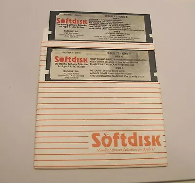 $7.19 • Buy Softdisk #77 For Apple II+, Apple IIe, Apple IIc, IIGS - Crazy Mazey By Datamost