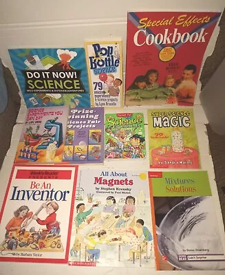 Lot 10 Kids Science Experiment Books Sci Fair Projects Inventors Magnet + • $22.50