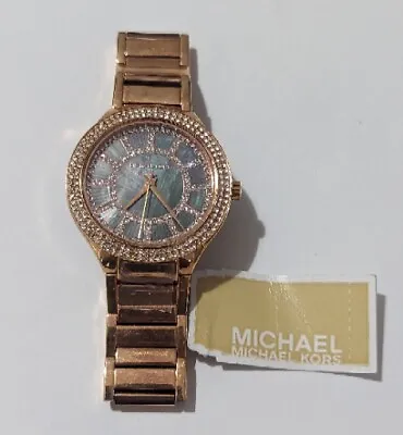 Michael Kors Kerry Ladies Wristwatch Black Dial Rose Gold Stainless Steel MK3397 • $64.99