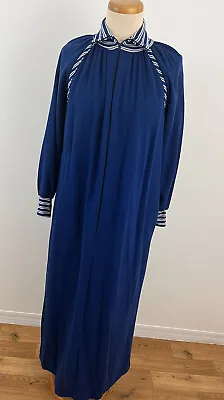 £23.21 • Buy Vintage Leisure Life Women's S Bathrobe Long Robe Zip Front Blue Mock Turtleneck
