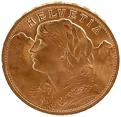 BU/UNC 1947 B Swiss GOLD 20 FRANC Switzerland Helvetia AGW .1867 Troy Oz KM#35.2 • $509.95