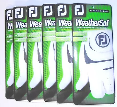 Brand New! 6 Footjoy WeatherSof CADET Gloves LH For RH Players Pick Size • $53.99