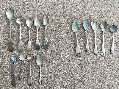 Vintage Mustard Sauce Salt Spoons X 14 All For Replating • £8