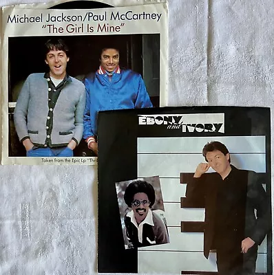 LOT@2 45’s PAUL McCARTNEY IN PIC SLEEVES WITH STEVIE WONDER AND MICHAEL JACKSON • $18.99