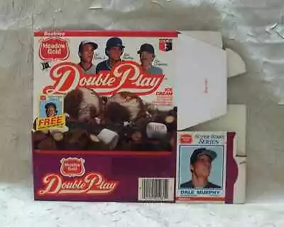 Braves' Dale Murphy Card Vintage Meadow Gold Double Play Ice Cream Box Flat MLB • $14.95
