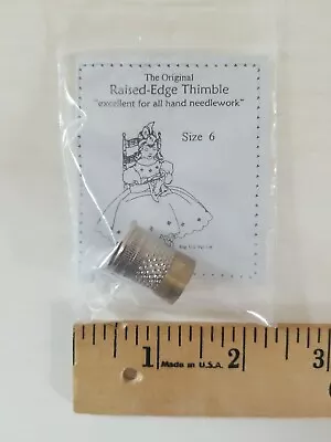 NEW Raised-Edge Thimble For Quilting SIZE 6 W/ Ridgetip Edge Steel & Bronze • $8.40