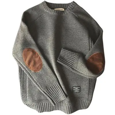 Casual Loose Thick Oversize O-neck Men Pullover Sweater Autumn Fashion Knitted • $17.11