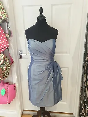 £25 • Buy JORA COLLECTION Dress Grey/Blue Satin Prom Dress Occasion Wear UK Size 14/16