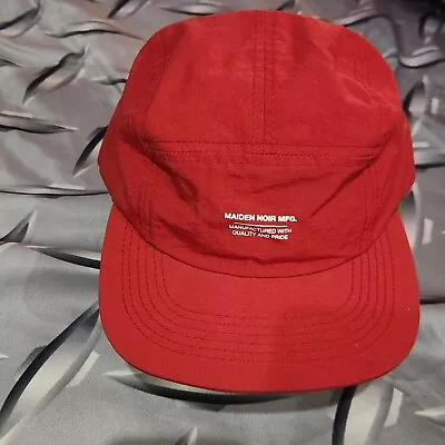 Maiden Noir 5 Panel Cap Hat Strapback Snapback Designer Made In USA Red NWOT  • $60