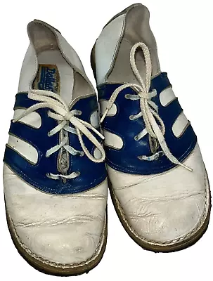 Vtg 80's Cheerleader Pacer Saddle Shoes Leather Gum Bottom Blue White Display 7N • $65