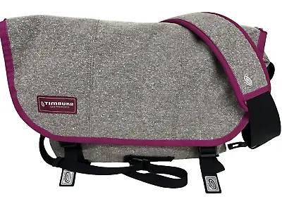 Timbuk2 Commute  Cross Body Shoulder Laptop Messenger Bag Gray Tweed/Maroon- Med • $39.95