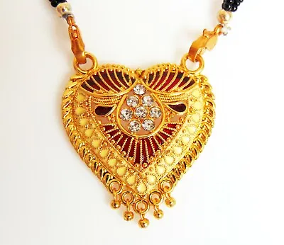 $19.97 • Buy South Indian Ethnic 18k Gold Plated Necklace Wedding Mangalsutra Women Jewelry