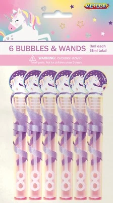 $5.99 • Buy 6pcs Mini Bubbles & Wands Unicorn Birthday Party Favours Loot Bag Purple Girls
