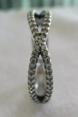 $25 • Buy Genuine Pandora Sparkling Crossing Paths Ring 190930CZ-52