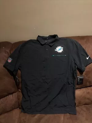 Nike Miami Dolphins Gray Football Polo Shirt New With Tags Size M Mens • $79.99