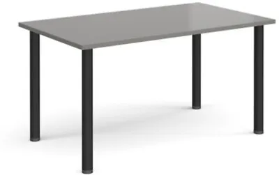Rectangular Black Radial Leg Meeting Table 1400mm X 800mm - Onyx Grey • £269.84