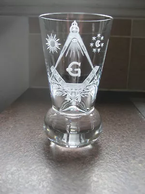 £35 • Buy Masonic Firing Glass Wheel Engraved With S&C And Principal Officers Symbols
