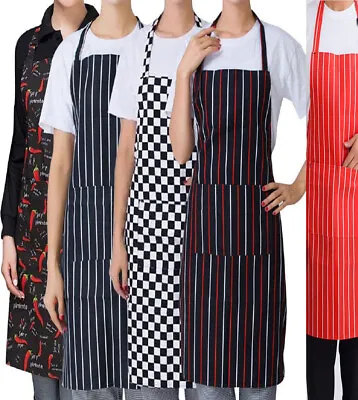 Restaurant Chef Cooking Kitchen Adjustable Men Women An Apron With Pockets Dress • $9.28