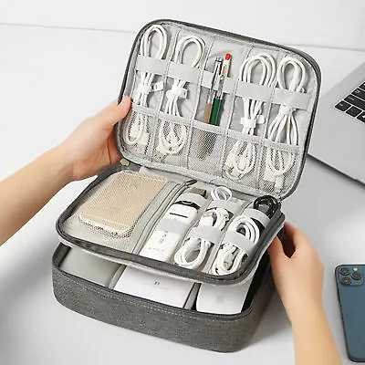 $16.98 • Buy Electronic Accessories Cable Organizer Bag Travel Drive USB Charger Storage Case