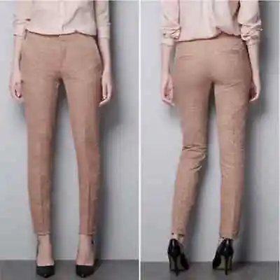 Zara Blush Brocade Embroidered Skinny Pants NWOT • $28